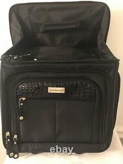 Samantha BrownBlack Croco Embossed Luggage 5-piece Set Black New With Tags