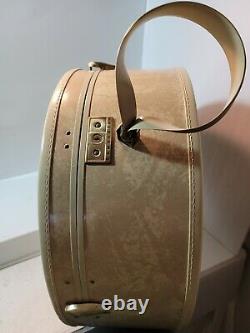 Samsonite luggage Set 1950's, 1960's Overnight Make-up Case, Oval hat Train Case