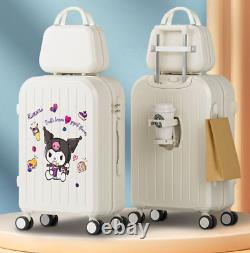 Sanrio Hello Kitty Kuromi Suitcase Luggage Travel Carryon Set Lock Kawaii Plane