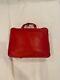 Seeger Leather Custom Red Leather Vintage Set Carry On With Protective Cover
