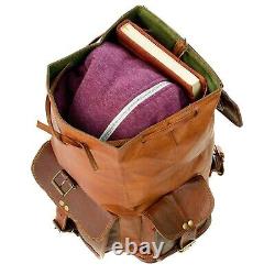 Set Leather Bag Gym Travel Luggage Duffel Weekend Overnight Backpack 2 Bags