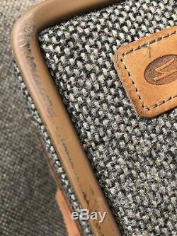 Set Of 2 Vintage Hartmann Leather Tweed Paisley Inner Luggage Belting Suitcases