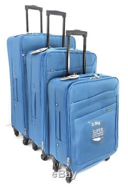 Set Of 3 Suitcases Lightweight 4 Wheel Spinner Suitcase Trolley Travel Luggage