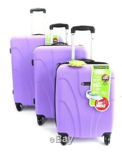 Set Of 3 Suitcases Lightweight 4 Wheel Spinner Trolley Case Travel Luggage Set