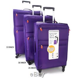 Set Of 4 single L weight 4 Wheel Spinner Cabin Luggage Trolley Travel Suitcases