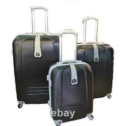 Set di 3 valigie nero con struttura rigida trolley valigie bagaglio a mano
