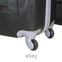 Set di 3 valigie nero con struttura rigida trolley valigie bagaglio a mano