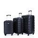 Set Of 3 Luggage Expandable Abs Light Suitcase W 2 Hooks Spinner Wheels Tsa Lock