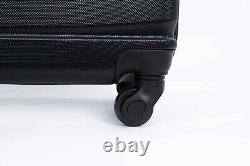 Set of 3 Luggage Expandable ABS Light Suitcase w 2 Hooks Spinner Wheels TSA Lock