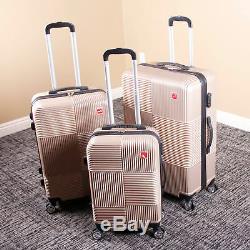 Set of 3 Premium Luggage Set ABS Trolley Suitcase 360° Spinner Wheels Lock