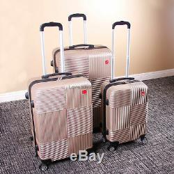 Set of 3 Premium Luggage Set ABS Trolley Suitcase 360° Spinner Wheels Lock