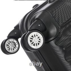 Set of 3 Suitcases Trolley Wheel Set Lightweight Luggage Travel Cases Black