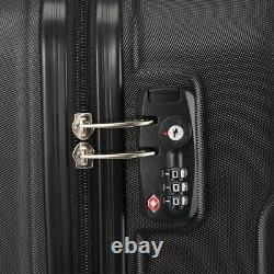 Set of 3 Suitcases Trolley Wheel Set Lightweight Luggage Travel Cases Black