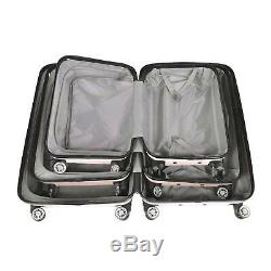 Set of 3 shell Suitcase Cabin Hard Shell Travel Luggage Trolley Case Lightweight