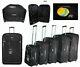 Set Of 5 Expandable Lightweight 2 Wheel Suitcase Luggage Travel Trolley Cases Uk