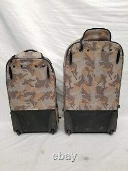 Set of Two Nike Rolling Luggage with Shoe Compartment Running Runner Pattern
