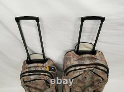 Set of Two Nike Rolling Luggage with Shoe Compartment Running Runner Pattern