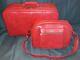 Set Of Vintage American Tourister Tiara Red Suitcase And Carry On Bag With Key Euc