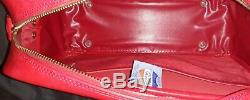 Set of Vintage American Tourister Tiara Red Suitcase and Carry On Bag with Key EUC