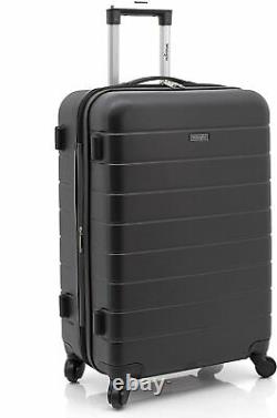 Smart Luggage Set with Cup Holder and USB Port, Black, 3 Piece Set