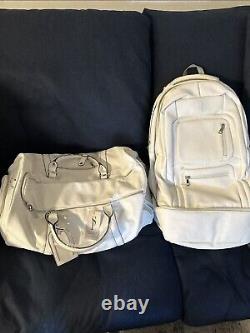 Sole Premise Luxury Bag Set Duffel & Signature Carry On Backpack Bag White