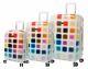 Steve Madden 3pc Cubic Luggage Set Hardside Suitcase Spinner Wheels Expandable
