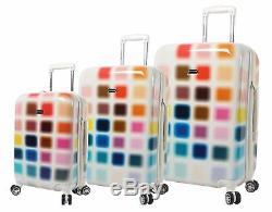Steve Madden 3pc Cubic Luggage Set Hardside Suitcase Spinner Wheels Expandable