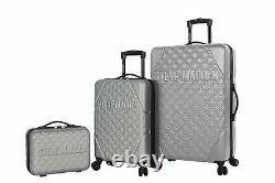 Steve Madden Karisma 3 Piece Spinner Suitcase Set Collection One Size Silver