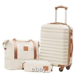 Suitcase Set 3 Piece Carry On Hardside Luggage with TSA Lock Spinner Wheels 20
