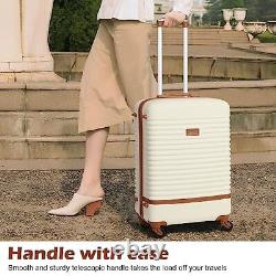 Suitcase Set 3 Piece Luggage Set Carry On Travel 3 piece set (BP/TB/20) White