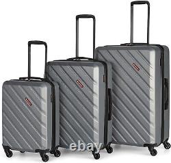 Swiss Mobility AHB Collection 3 Piece Hard Shell Luggage Set Silver 20,24,28 NEW