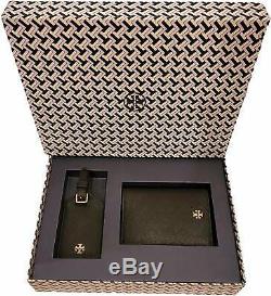 TORY BURCH Emerson Saffiano Leather Passport Wallet Luggage Tag Travel Gift Set