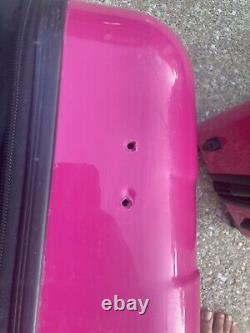 TUPPERWARE Wheeled 3-piece Luggage Set Pink Sales Rep Very Rare Suitcases