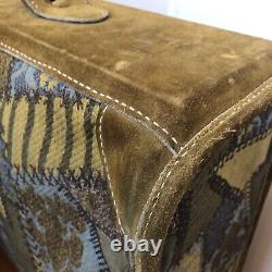 Tapestry And Suede Vintage 2 Piece Luggage Set By The French Company