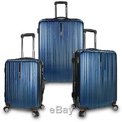 Tasmania 3pc 100% Polycarbonate Hardside Luggage Expandable Spinner Suitcase Set