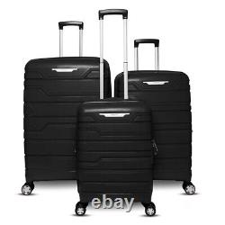 The Spectra Collection 3 Piece Expandable Hardside Spinner Luggage Set Black