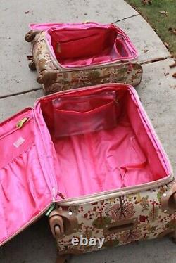 The forest owls Lily Bloom luggage set Large plus carry on