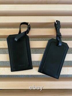 Tom Ford Travel Luggage Leather Tags Black Luxury Set Of 2