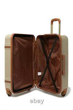 Tommy Bahama Sambuca Cream Cognac Hardside Luggage Spinner Collection Set 3 bags