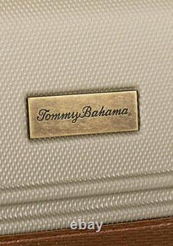 Tommy Bahama Sambuca Cream Cognac Hardside Luggage Spinner Collection Set 3 bags