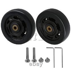 Travel Luggage Suitcase Wheels Replacement with Mounts 65x23mm Set of 2
