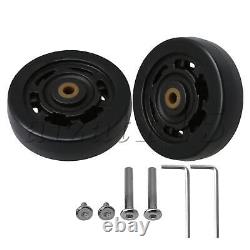 Travel Luggage Suitcase Wheels Replacement with Mounts 65x23mm Set of 2