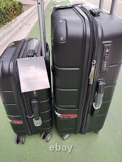 Travel Suitcase 2 Pieac Set 20 And 26 8 Wheels Spinner Hard Case Polycarbonate