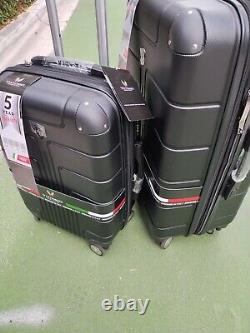 Travel Suitcase 2 Pieac Set 20 And 26 8 Wheels Spinner Hard Case Polycarbonate