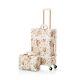 Travel Vintage Luggage Set 2 Piece Floral Cute Check In 13 & 24 Beige Floral