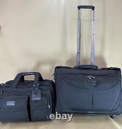 TravelPro Black Carry on Set 17 Briefcase & 22 Wheeled Rolling Garment Bag