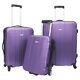 Traveler Choice 3-piece Purple Rome Hardside Lightweight Spinner Luggage Bag Set