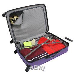 Traveler Choice 3-Piece Purple Rome Hardside Lightweight Spinner Luggage Bag Set