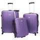 Traveler Choice Purple Rome 3pc Hardcase Lightweight Spinner/rolling Luggage Set