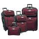 Traveler Choice Red Amsterdam 4-piece Expandable Wheel Luggage Suitcase Tote Set